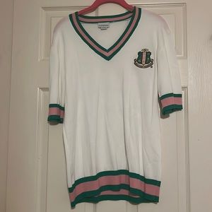 AKA Short Sleeve V-Neck Sweater